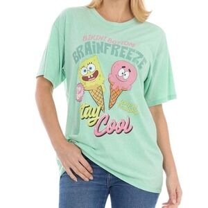 SpongeBob SquarePants Graphic Tee Plus 3X Green Brainfreeze Shirt NWT